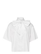 Selected Femme Slfjuno 3/4 Bow Shirt B Vit