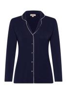 Etam Molly Piping - Pyjama Shirt Marinblå