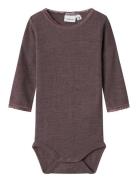 Name It Nbfwang Wool Needle Ls Body Solid Noos Lila