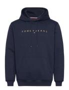 Tommy Jeans Tjm Reg Linear Gold Hood Ext Marinblå