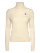 Polo Ralph Lauren Wool-Cashmere Cable Turtleneck Sweater Kräm