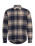 Les Deux Jeremy Flannel Shirt Marinblå