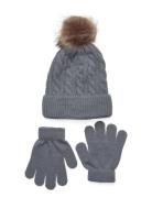 Sofie Schnoor Baby And Kids Beanie And Gloves Set Grå