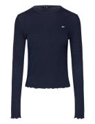 Tommy Jeans Tjw Slub Soft Tee Ls Marinblå