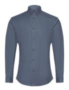 Lindbergh Mouliné Stretch Shirt L/S Blå