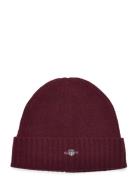 GANT Unisex. Shield Wool Beanie Burgundy