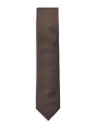 Lindbergh Black Polyester Tie 7 Cm Brun