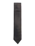 Lindbergh Black Polyester Tie W?. Pattern 7 Cm Brun