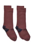 FUB 2-Pack Knee Stockings Burgundy