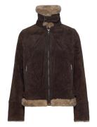 Jofama Ciara Suede Shearling Jacket Brun