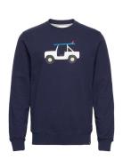 Revolution Regular Fit Crewneck Sweatshirt With Application Blå