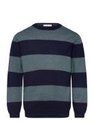 Mango Striped Knit Sweater Marinblå