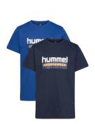 Hummel Hmltukas T-Shirt S/S 2-Pack Blå