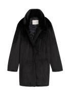 Tom Tailor Fake Fur Coat Svart