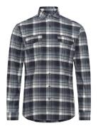 Lindbergh Checked Brushed Shirt L/S Marinblå