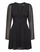 ROTATE Birger Christensen Long Sleeve Mini Dress Svart