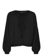 Vero Moda Vmbow Ls O-Neck Tie Cardigan Ga Svart