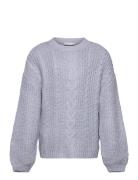 Mango Knitted Braided Sweater Blå