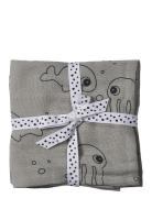 D By Deer Burp Cloth 2-Pack Sea Friends Grey Grå