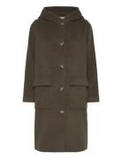 MOS MOSH Mmkenya Hoodie Wool Coat Khaki Green