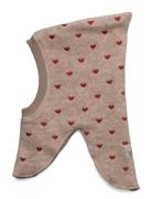 Huttelihut Balaclava Hearts Emb. Wool Beige