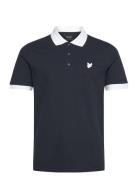 Lyle & Scott Tonal Ringer Polo Shirt Marinblå