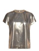 MOS MOSH Mmnivola O-Neck Metallic Tee Guld