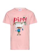 Pippi Langstrømpe Pippi T-Shirt 2 Rosa