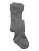 Geggamoja Cable Knitted Stockings Grey Melange Grå