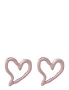 Monki Irregular Heart Hoop Earrings Rosa