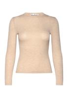 Mango Round-Neck Long-Sleeved T-Shirt Beige