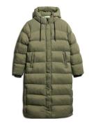 Superdry Ripstop Longline Puffer Jacket Khaki Green