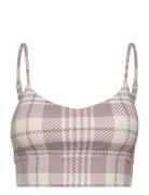 Aim´n Dusty Violet Plaid Check Strap Bra Multi/patterned