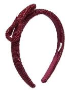 Becksöndergaard Bow Slim Beaded Hairbrace Burgundy