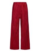 Lindex Trousers Jersey Plisse Röd