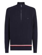 Tommy Hilfiger Structure Global Stripe Zip Mock Marinblå