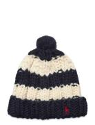 Polo Ralph Lauren 100% Wool-Chunky Stripe Beanie Marinblå