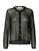 Selected Femme Slfsadie Metallic Ls Knit Cardigan Svart