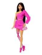 Barbie Deluxe Style #2 Doll In Pink Core Top And Skirt Set, Black Hair...