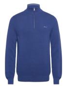 GANT Cotton Pique Half Zip Blå
