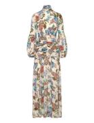 Malina Thalia Draped Waist Maxi Dress Kräm