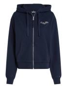 Tommy Hilfiger Reg Script Zip Hoodie Marinblå