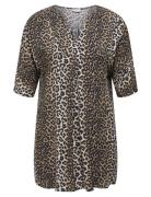 ONLY Carmakoma Carnova Life 2/4 Tunic Dress Aop Beige