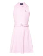 Ralph Lauren Kids Belted Knit Oxford Polo Dress Rosa