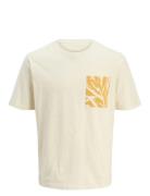 Jack & J S Jorsplit Aop Pocket Tee Ss Crew Ne Jnr Kräm