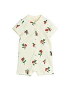 Mini Rodini Lingonberries Aop Baby Summersuit Kräm