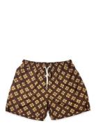 Portia 1924 Dark Green Floral Swim Shorts Brun