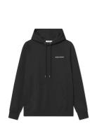 WOOD WOOD Wwfred Hoodie Chest Print Svart