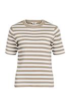 Object Objester S/S New Knit Pullover Noos Beige