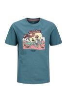 Jack & J S Jjelijah Tee Ss Crew Neck Jnr Blå